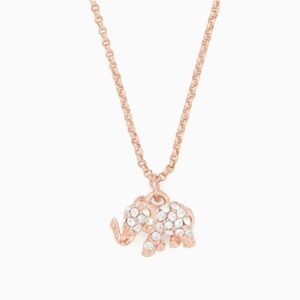 NEW Kate Spade Things We Love Rose Gold Elephant Necklace Good Luck Charm CZ Box